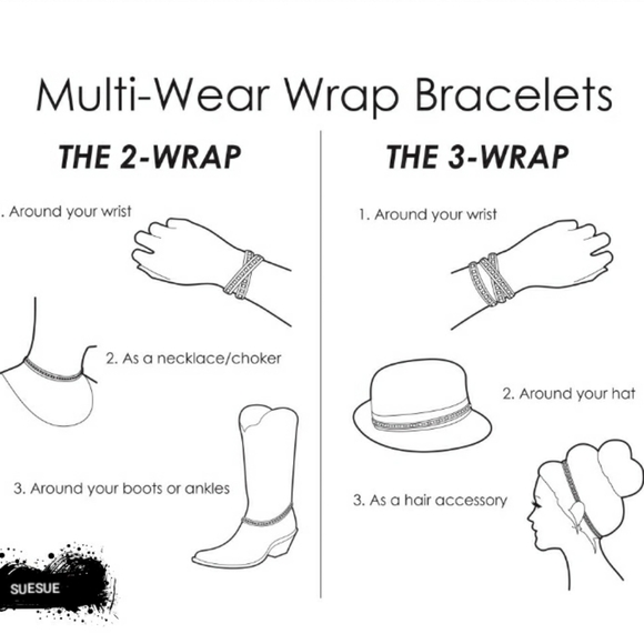 Handmade NEW Katie Soleil 3 Wrap Bracelet Hairband - Picture 4 of 4